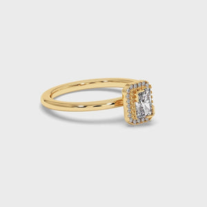 Solitaire Halo Ring - Radiant