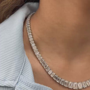 Emerald Cut Graduated Necklace