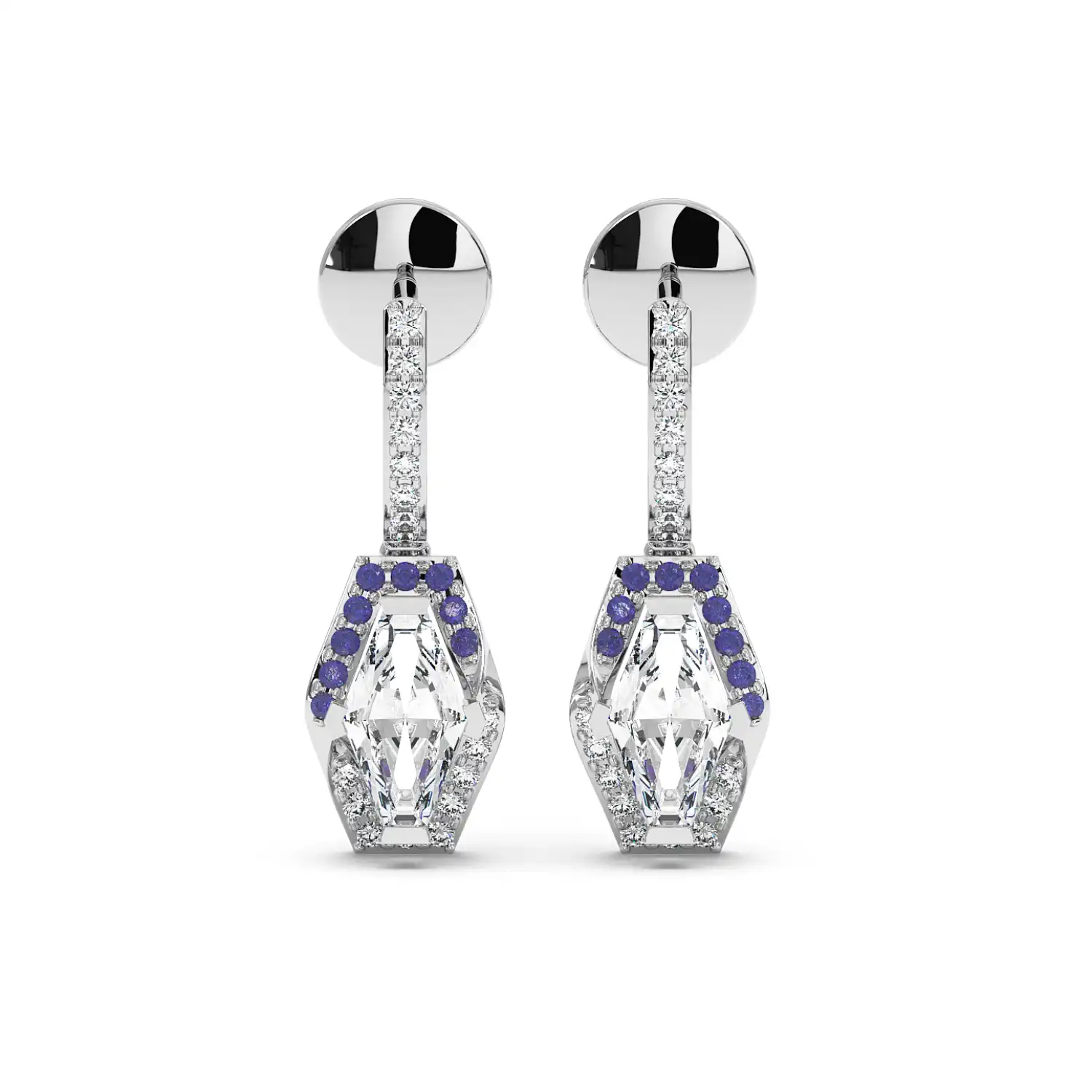 Lozenge Drop Earrings