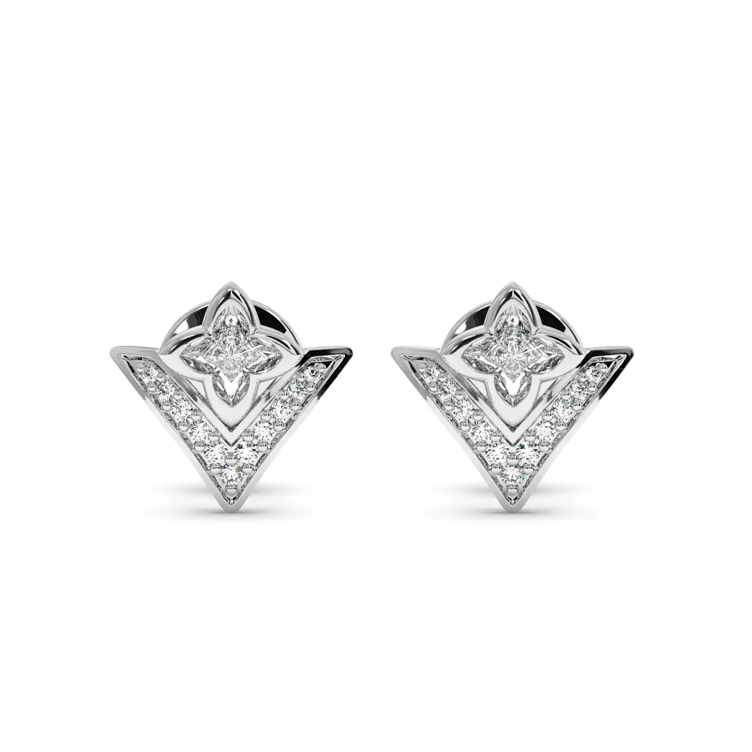 Floral V-Stud Earrings