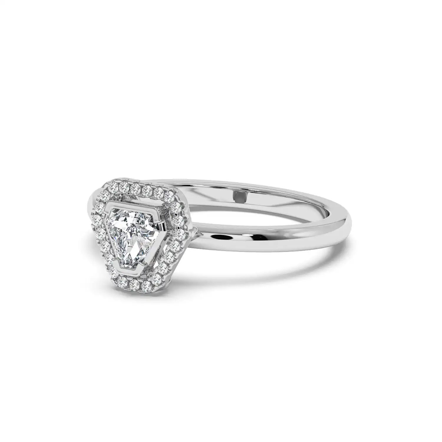 Solitaire Halo Ring - Coffin