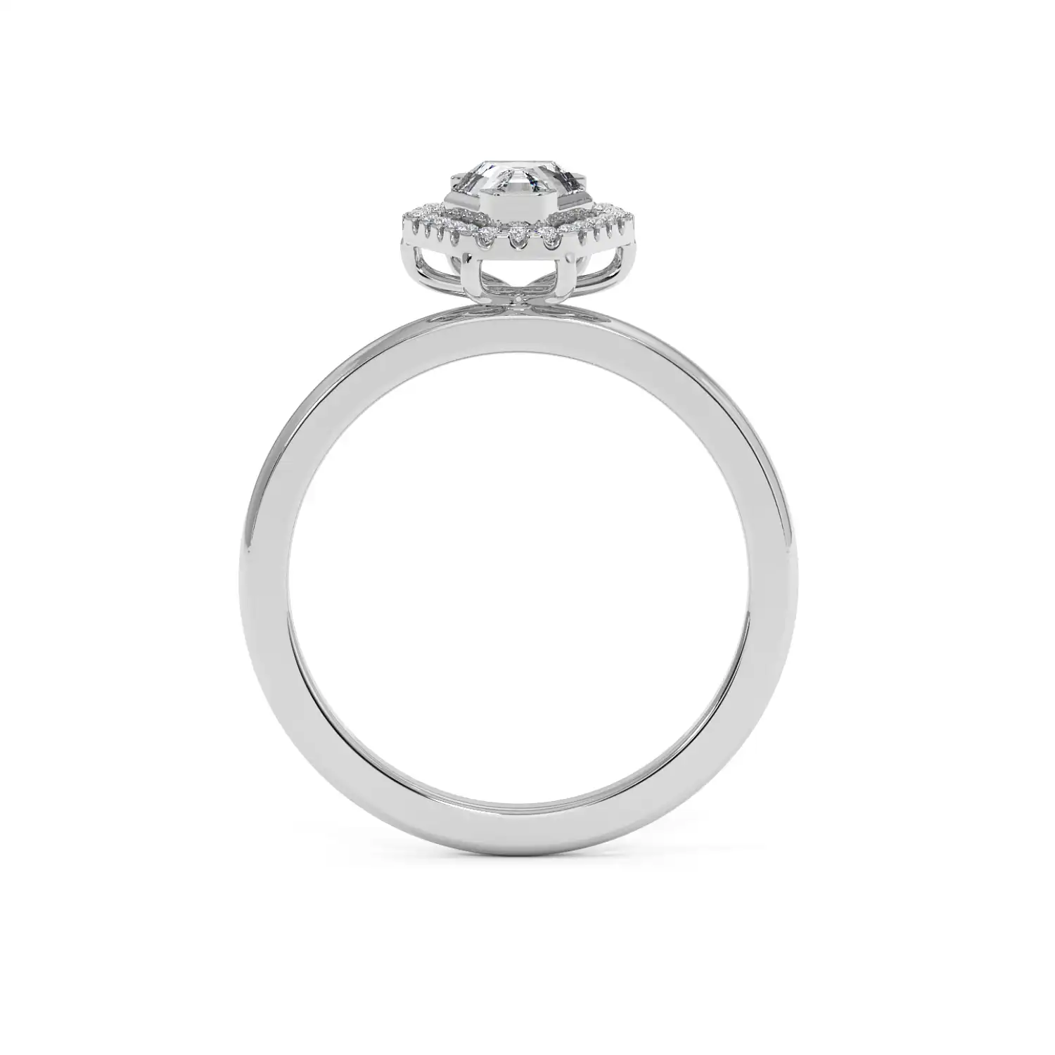 Solitaire Halo Ring - Coffin
