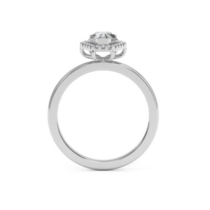 Solitaire Halo Ring - Coffin