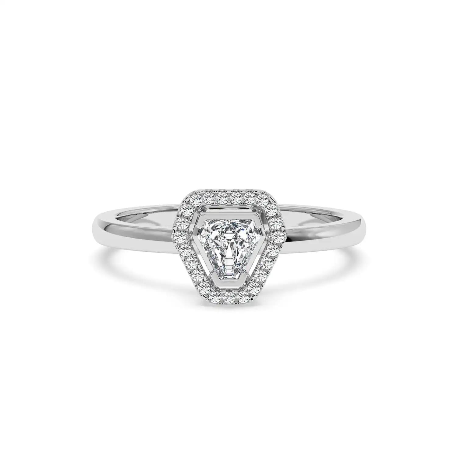 Solitaire Halo Ring - Coffin