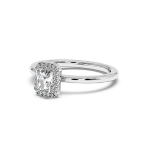 Solitaire Halo Ring - Radiant