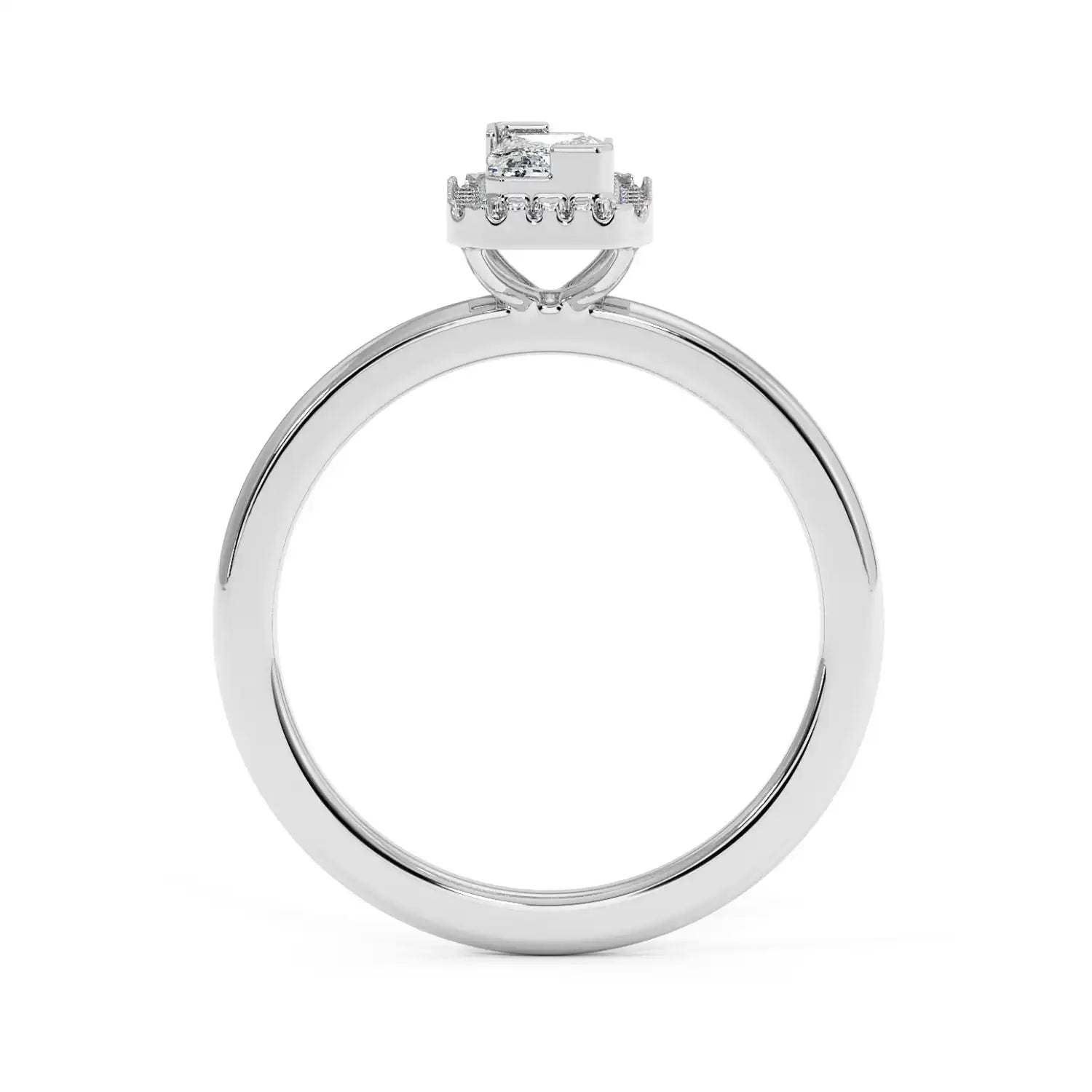 Solitaire Halo Ring - Radiant