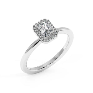 Solitaire Halo Ring - Radiant