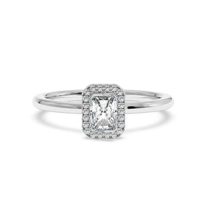 Solitaire Halo Ring - Radiant