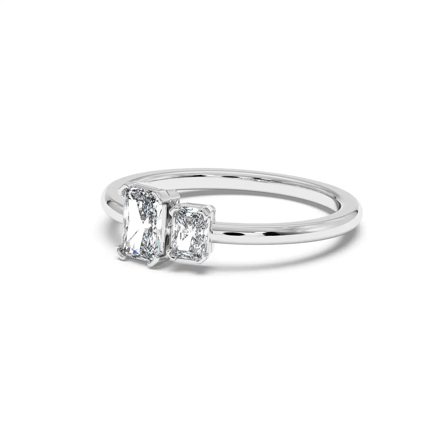 Two Stone Ring - Radiant