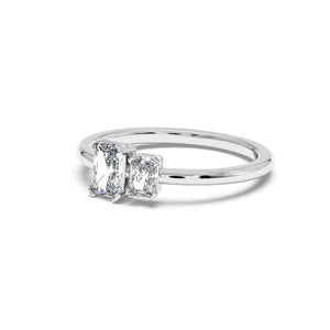 Two Stone Ring - Radiant