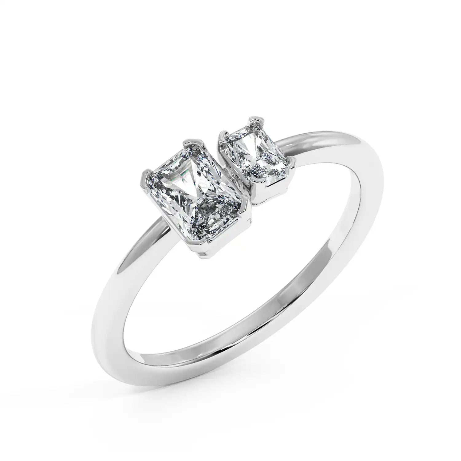 Two Stone Ring - Radiant