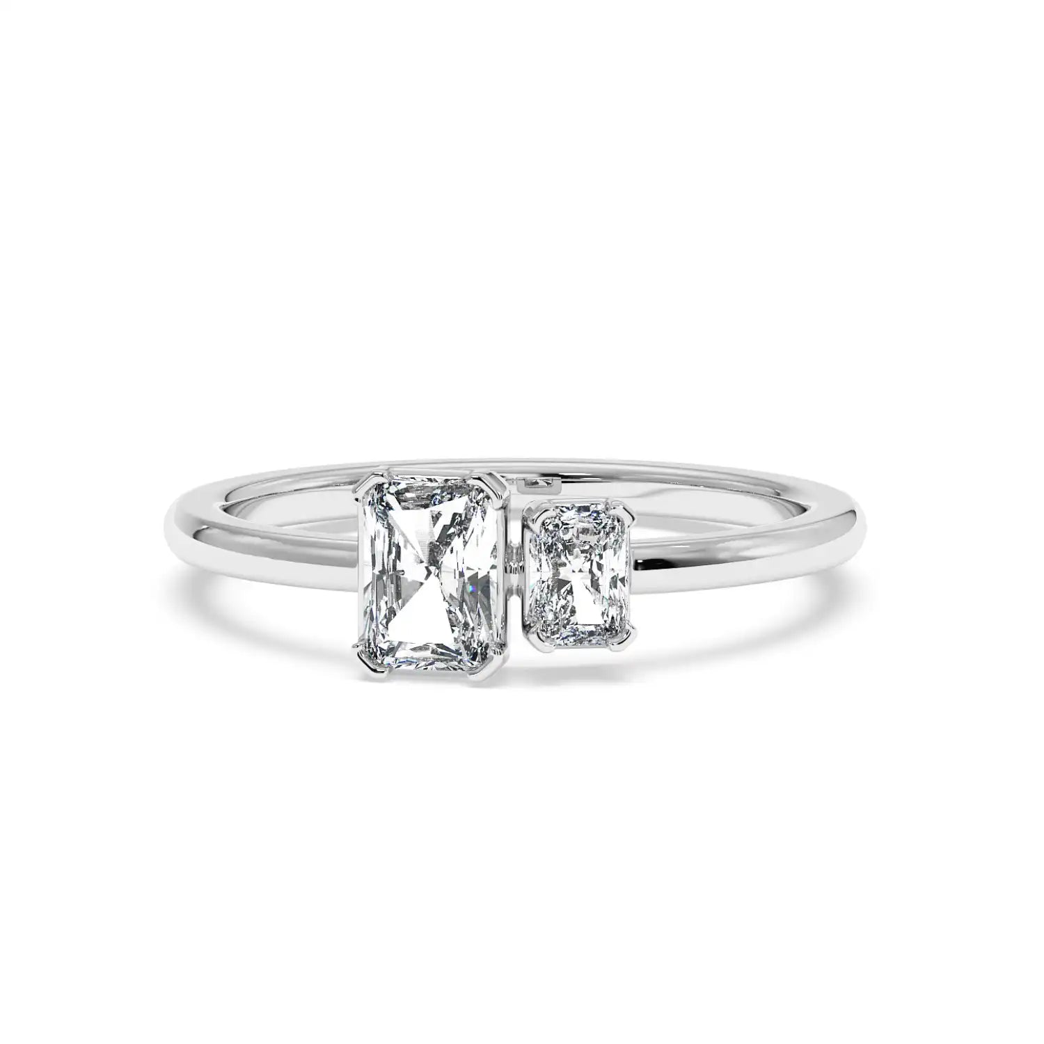 Two Stone Ring - Radiant