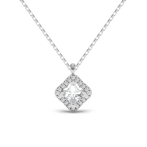 Solitaire Halo Pendant - Floral