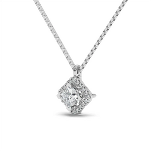 Solitaire Halo Pendant - Floral