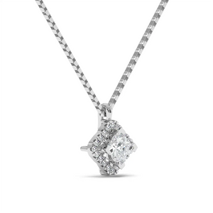 Solitaire Halo Pendant - Floral