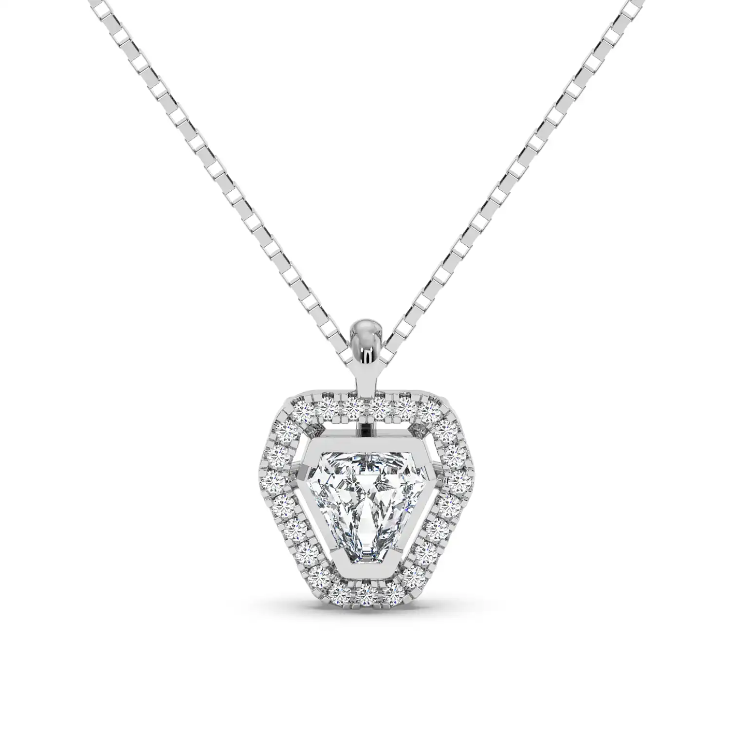 Solitaire Halo Pendant - Coffin