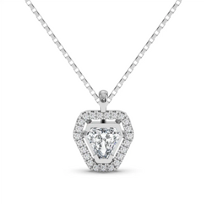 Solitaire Halo Pendant - Coffin