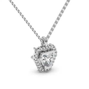 Solitaire Halo Pendant - Coffin