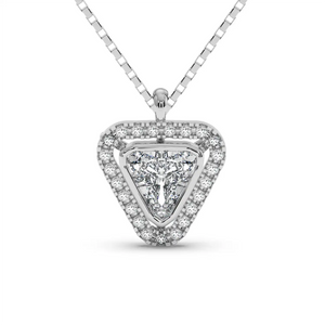 Solitaire Halo Pendant - Trillion