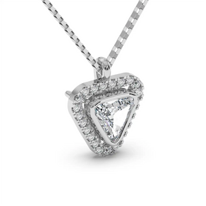 Solitaire Halo Pendant - Trillion