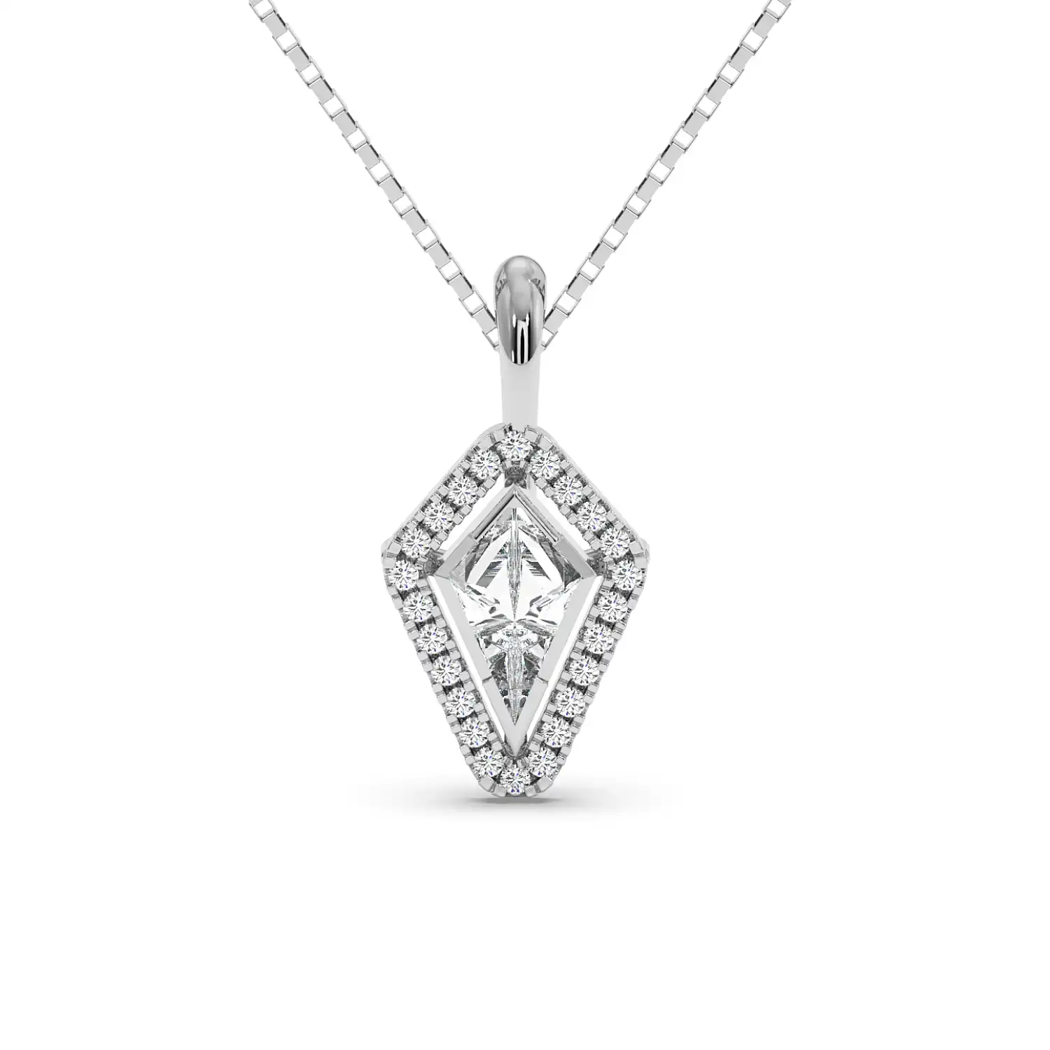 Solitaire Halo Pendant - Kite