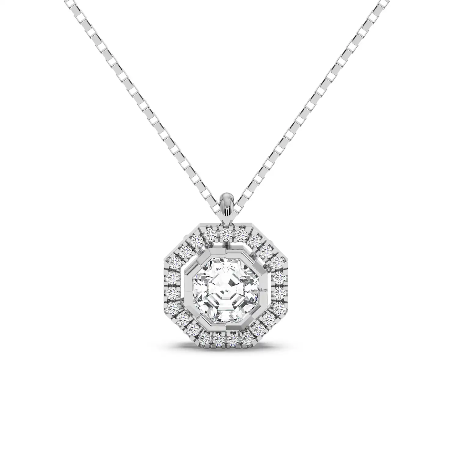 Solitaire Halo Pendant - Octagon