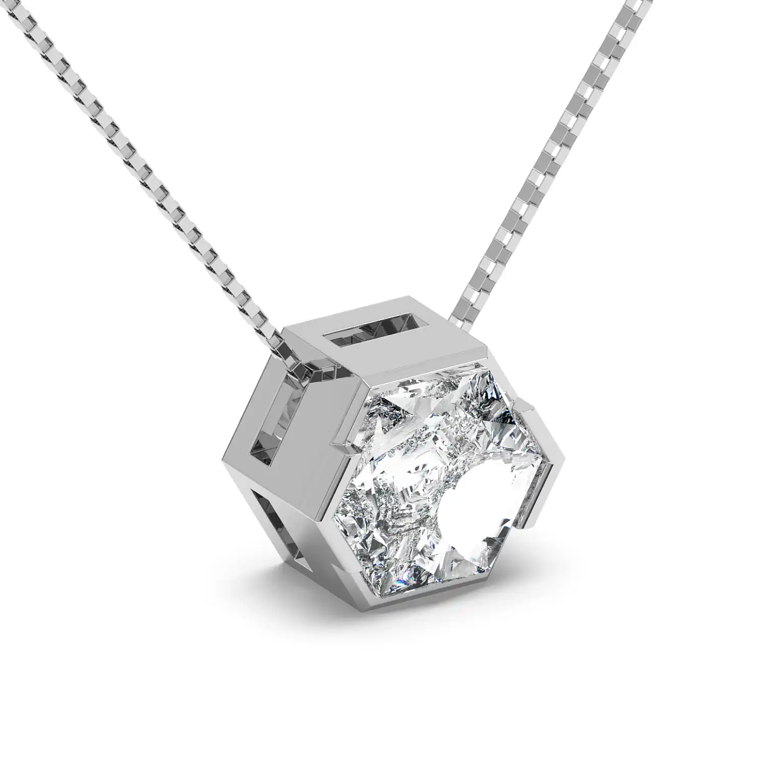 Solitaire Pendant - Hexagon