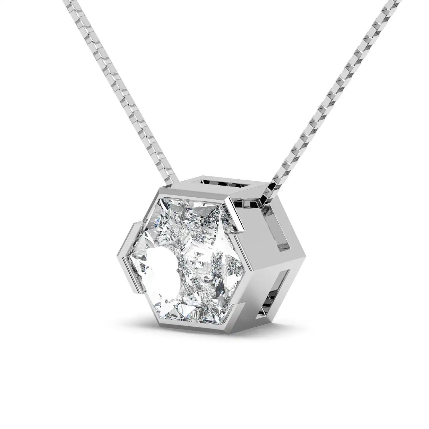 Solitaire Pendant - Hexagon